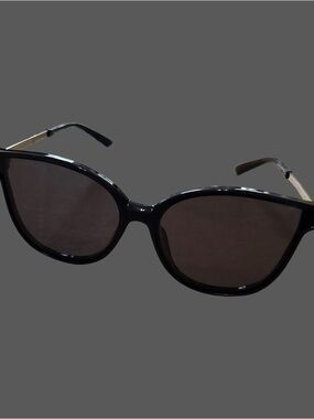 Cole Haan CH9017 Polarized Square Sunglasses - Black/Silver Metal arms